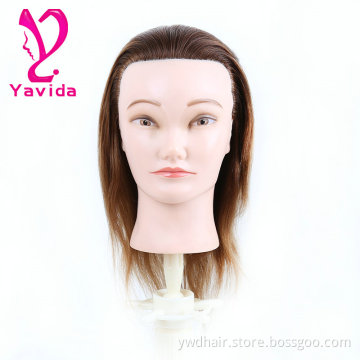 Lightweight Cosmetology 100% human hair training doll head training head for barber